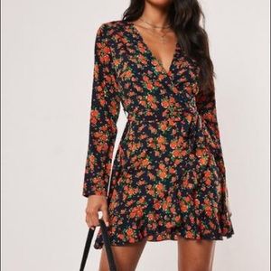 Floral Missguided Wrap Dress Size 2